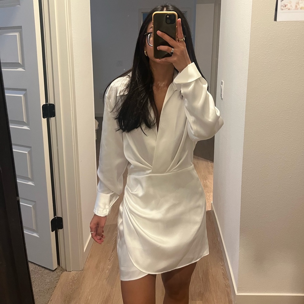 Zara Satin White Dress - NWT - Size S